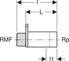 Geberit GE Anschluss gerade, Masterfix RG, mit AG RMF1/2 x Produktbild-Vorschau 3