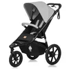 A studio shot of a gray and black jogging stroller against a white background. Produktbild-Vorschau