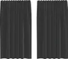 vidaXL Tende in voile con tasche per aste 2 pezzi nero Anteprima dell’immagine prodotto 1