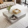 A modern living room with a couch and a square coffee table. Produktbild-Vorschau