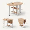 Mondeer Table de cuisine pliante avec 2 étagères et Voir les images du produit 6