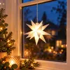3D LED Weihnachts Stern weiß beleuchtet Batterie warmweiß Produktbild-Vorschau 3