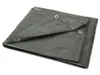 A folded gray tarp is shown against a white background. Produktbild-Vorschau