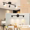 ZMH LED Plafonnier Spot de plafond à 3 flammes Salon Noir Voir les images du produit 5