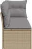 vidaXL Gartensofa mit Kissen 3-Sitzer Beige Poly Rattan Produktbild-Vorschau 5