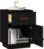 vidaXL Nachttische 2 Stk. Schwarz 40x34x55 cm Massivholz Produktbild-Vorschau 4