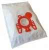 A white vacuum cleaner bag with a red plastic connector. Produktbild-Vorschau