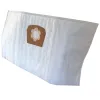 A white vacuum cleaner bag with a brown connector. Produktbild-Vorschau
