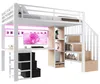 Hochbett 90 x 200 cm mit Schreibtisch, LED-Lichtleiste, Produktbild-Vorschau 9