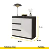 A product image of a sideboard with dimensions indicated. Produktbild-Vorschau