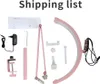 A collection of items laid out on a white background, including a ring light, power adapter, and various mounting accessories. Náhľad obrázku produktu