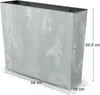 A rectangular planter with a marble-like gray and white pattern, shown with dimensions indicated by measurement lines and text. Voir les images du produit