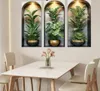 GKA 3 Stück 3D Wandtattoo Grünpflanzen A2 Blumen LED-Licht Produktbild-Vorschau 4