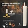 10x Stabkerze LED bewegliche Flamme Wachs - Echtwachs Weiß Produktbild-Vorschau 5