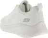 A white Skechers women's sneaker shown from the back-left side. Anteprima dell’immagine prodotto