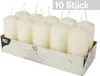 10 Stumpenkerzen Ø 40 mm · 90 mm creme Produktbild-Vorschau 7