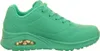 A side view of a single turquoise SKECHERS Uno Stand on Air shoe against a white background. Voir les images du produit