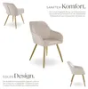 tectake® Esszimmerstuhl Marilyn gepolstert, in Samtoptik 58 Produktbild-Vorschau 3