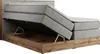 A king-size bed with its storage compartment open, revealing the wooden frame and mattress. Produktbild-Vorschau
