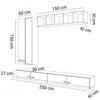 Diagram showing dimensions of a modular wall unit. Produktbild-Vorschau
