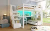 Sweiko Lit mezzanine 140x200 avec bureau et étagères, deux Voir les images du produit 19