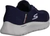 A side view of a blue Skechers slip-on shoe. Voir les images du produit