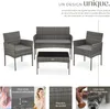Salon de jardin en résine tressée PALESE - gris Voir les images du produit 3