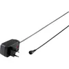 A black plug-in power adapter with a silver telescopic antenna and a black cable with a connector. Produktbild-Vorschau