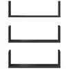 Three black U-shaped shelves are stacked vertically against a white background. Produktbild-Vorschau
