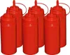 6 Stück rote Quetschflaschen 0,49 Liter Dosierflasche Produktbild-Vorschau 1