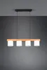 Hanglamp Cameron 4-lichts wit met houtbruin Productafbeelding-voorbeeld 6