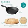 Navaris 2er Set Pfanne Gusseisen - Mit Holzboden - 15 cm Produktbild-Vorschau 7