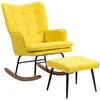 HOMCOM Schaukelstuhl Schwingsessel mit Hocker Relaxsessel Produktbild-Vorschau 1