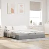 vidaXL Osmanská posteľ bez matraca svetlo šedá 200x200 cm Náhľad obrázku produktu 3