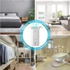 Collage showing a humidifier in different rooms: bedroom, living room, closet, and bathroom. Produktbild-Vorschau