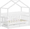 ML-Design dětská postel domeček postel 70x140 cm bílá s Náhled obrázku produktu 1