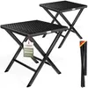 CASARIA® Polyrattan 2er Set Klapphocker 75kg Belastbarkeit Produktbild-Vorschau 1