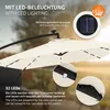 ML-Design Slnečník Ø330cm s LED solárnym béžovým hliníkovým Náhľad obrázku produktu 8