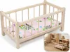 HOLZ-PUPPENBETT Montessori mit BETTWÄSCHE Herzen MATRATZE Produktbild-Vorschau 3