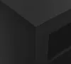 A close-up view of the corner of a black cabinet. Produktbild-Vorschau
