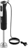 A black and silver Clatronic immersion blender with its power cord coiled next to it, set against a white background. Voir les images du produit