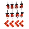 A set of woodworking clamps and corner squares arranged on a white background. Náhled obrázku produktu