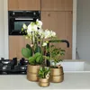 Kolibri Home | Groove Blumentopf - Goldene Keramik Ornament Produktbild-Vorschau 2