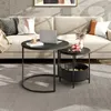 Couchtisch 2er‑Satztisch rund mit Stauraum, Beistelltisch Produktbild-Vorschau 8