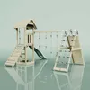 OutdoorToys Spielturm Kiruna aus Holz in Grün Trapezstange Produktbild-Vorschau 3