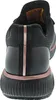 The back view of a black sneaker with rose gold accents. Produktbild-Vorschau