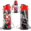 Kinder Trinkflasche Spiderman 600ml Schwarz Tragegurt Alu Produktbild-Vorschau 2