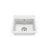 A white sink with a drain and strainer. Anteprima dell’immagine prodotto