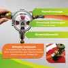 A gas regulator with informational text and arrows pointing to different parts, along with a close-up of a gas cylinder connection. Produktbild-Vorschau