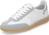 A single white and light blue sneaker with a tan sole is shown against a white background. Voir les images du produit